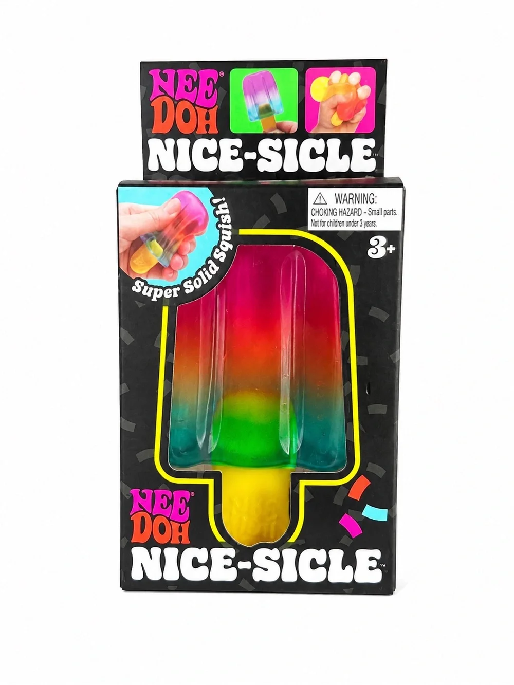 NeeDoh Nice-Sicle Super Solid Squish Fidget Toy Rainbow Popsicle NIB Gift